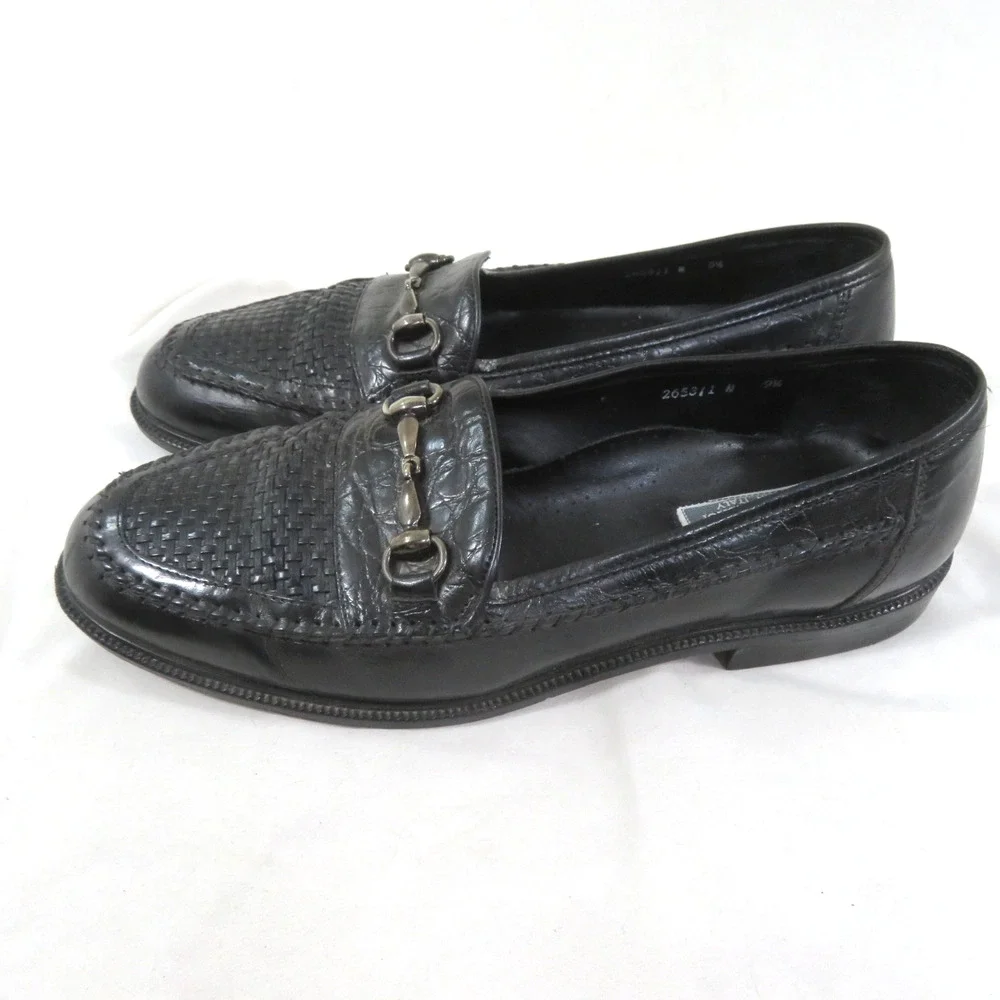 Stanley Blacker Made in Italy Black Loafers Sz 9.5 M